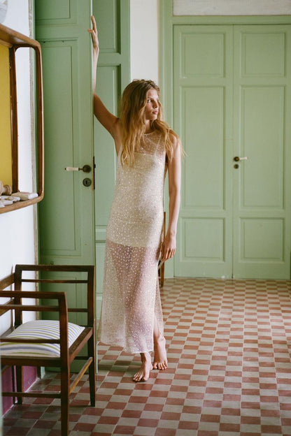 SEQUIN MIDI DRESS