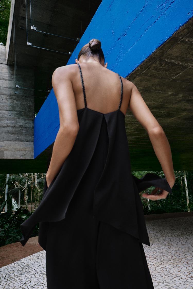 DOUBLE-LAYER BRAIDED STRAP JUMPSUIT