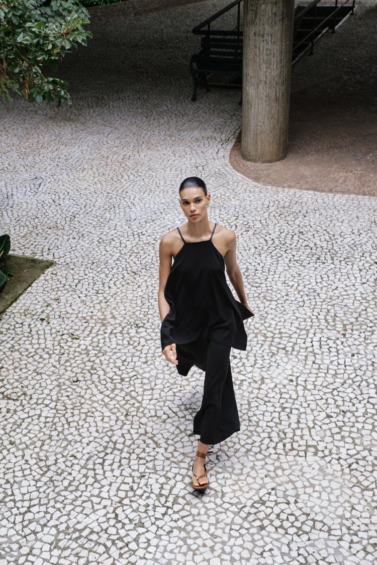 DOUBLE-LAYER BRAIDED STRAP JUMPSUIT