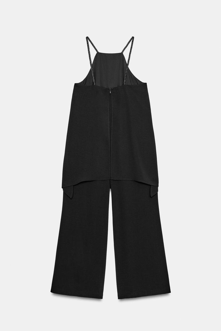 DOUBLE-LAYER BRAIDED STRAP JUMPSUIT