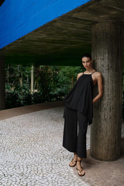 DOUBLE-LAYER BRAIDED STRAP JUMPSUIT