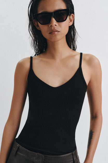 RIBBED STRAPPY TOP