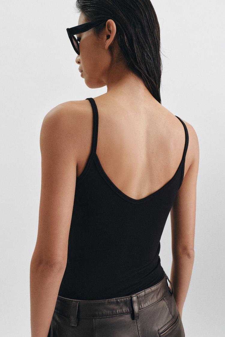 RIBBED STRAPPY TOP