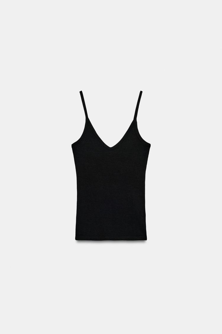 RIBBED STRAPPY TOP