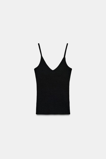 RIBBED STRAPPY TOP