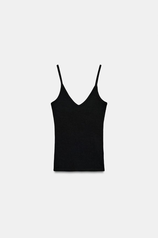 RIBBED STRAPPY TOP