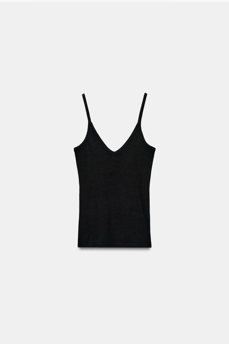 RIBBED STRAPPY TOP