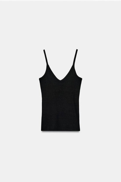 RIBBED STRAPPY TOP