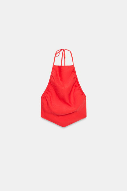HALTER TOP WITH GATHERING
