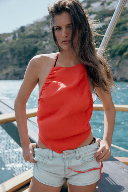 HALTER TOP WITH GATHERING