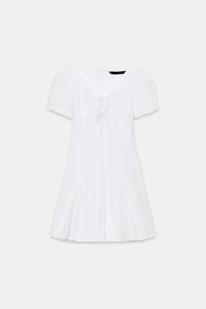 POPLIN MINI DRESS WITH VENT