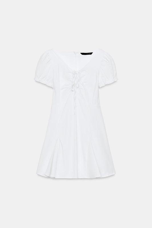 POPLIN MINI DRESS WITH VENT