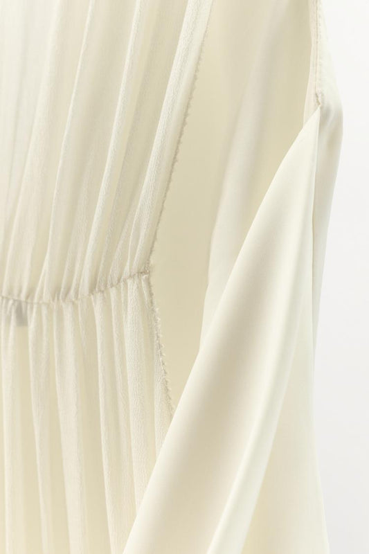 LONG COMBINED SATIN DRESS