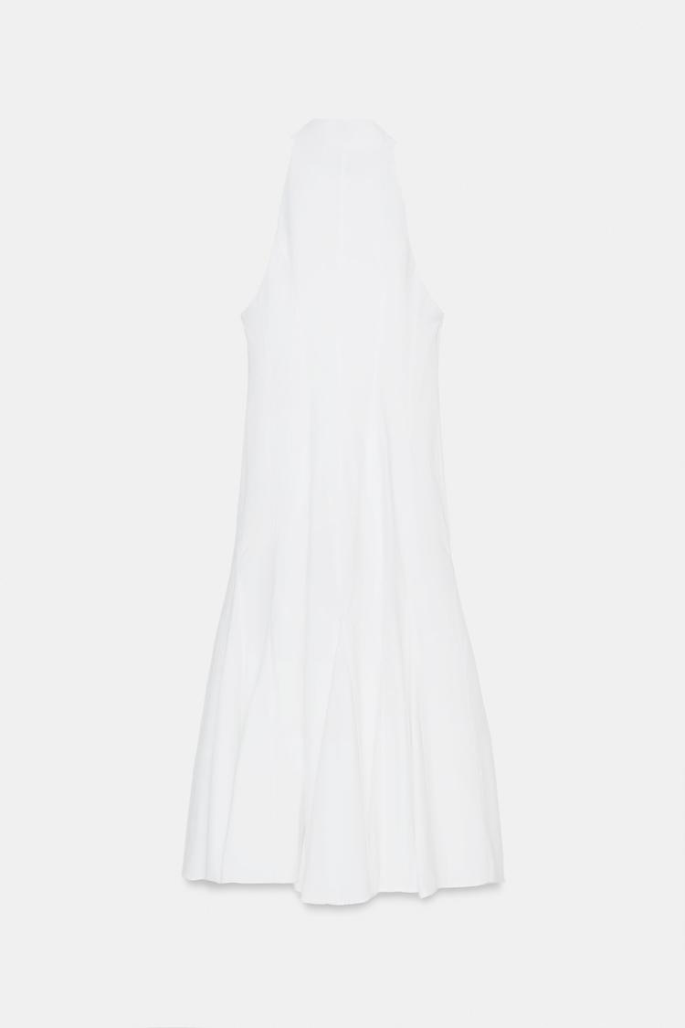 HALTER NECK MIDI DRESS WITH GODET HEM