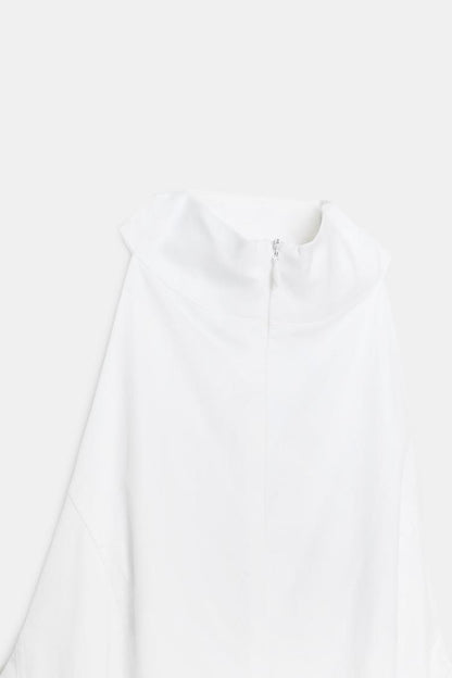 HALTER NECK MIDI DRESS WITH GODET HEM