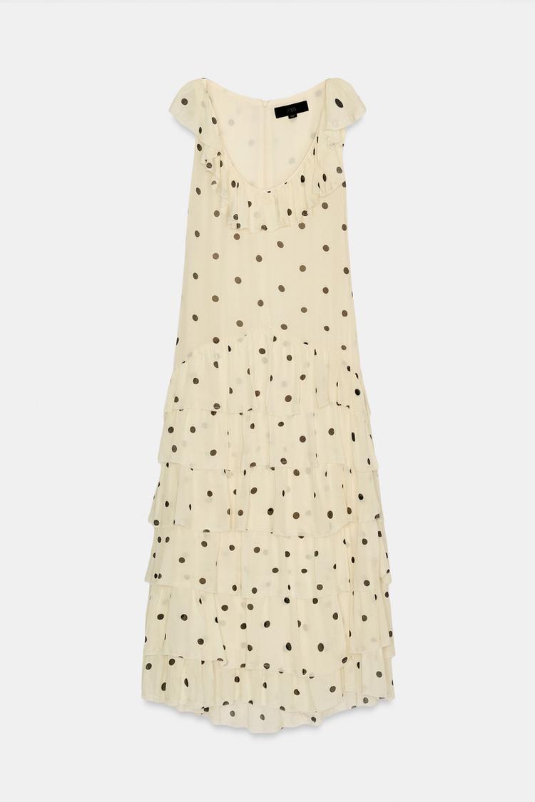 ASYMMETRIC POLKA DOT DRESS