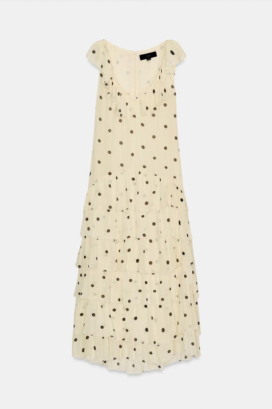 ASYMMETRIC POLKA DOT DRESS
