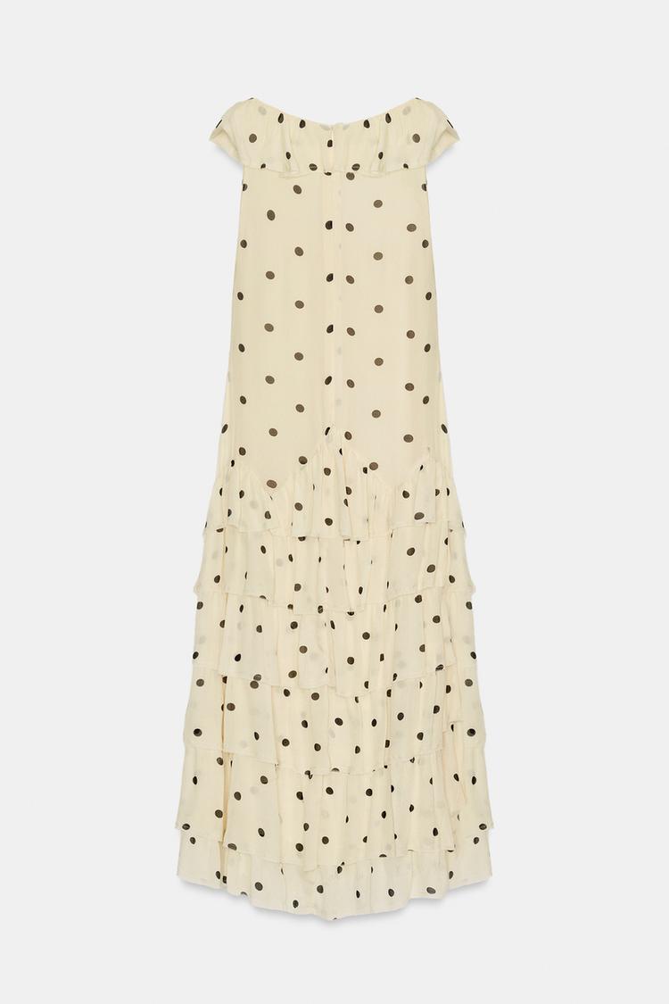 ASYMMETRIC POLKA DOT DRESS