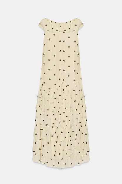 ASYMMETRIC POLKA DOT DRESS