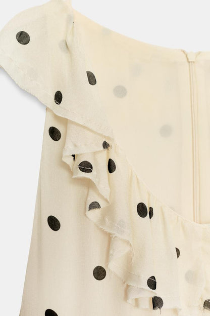 ASYMMETRIC POLKA DOT DRESS