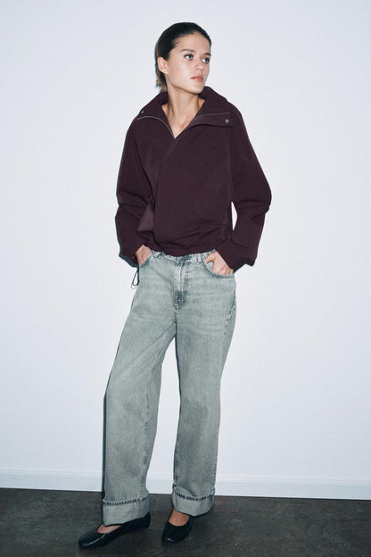 OVERSIZE ZIP-UP BOMBER JACKET