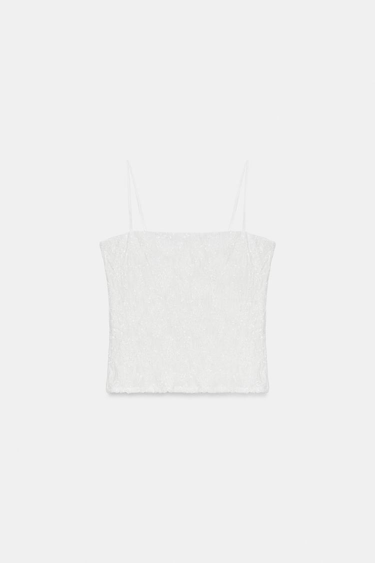 EMBROIDERED SEQUIN TOP