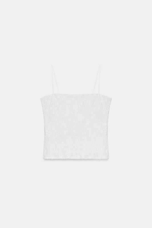 EMBROIDERED SEQUIN TOP