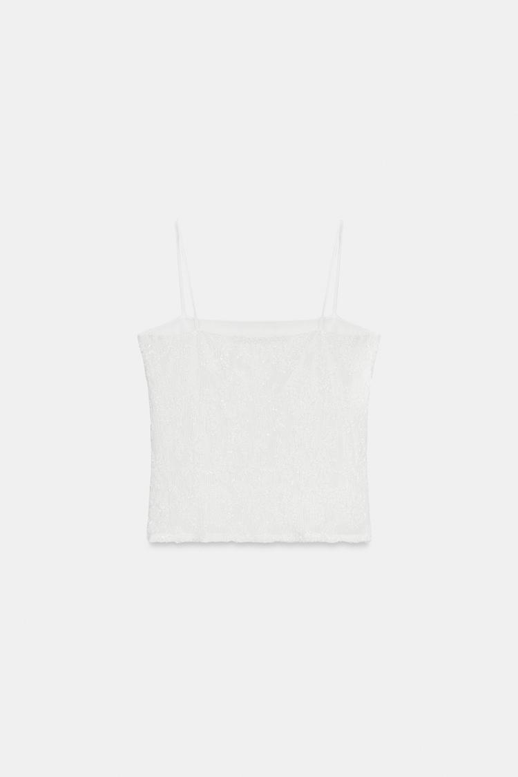 EMBROIDERED SEQUIN TOP
