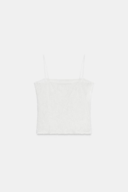 EMBROIDERED SEQUIN TOP