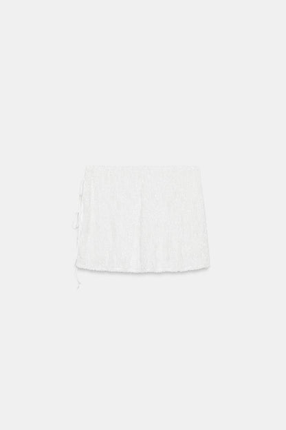 MINI SEQUIN SKIRT WITH BOWS