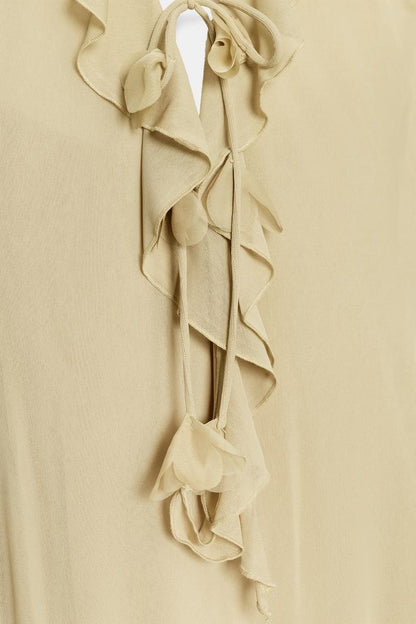 HALTERNECK DRESS WITH RUFFLES