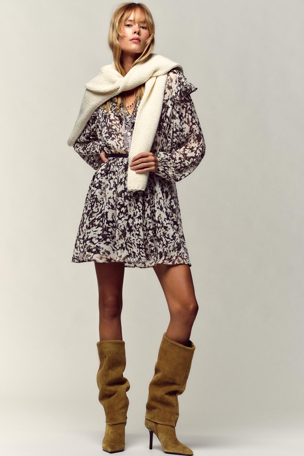 SPLIT SUEDE HEELED BOOTS