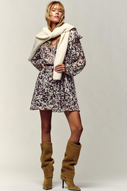 SPLIT SUEDE HEELED BOOTS