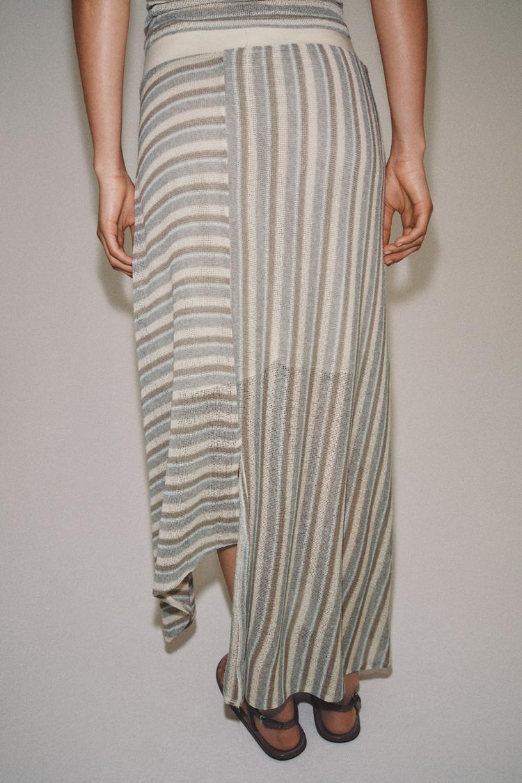 ASYMMETRIC STRIPED SKIRT