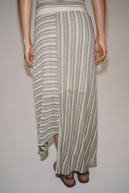 ASYMMETRIC STRIPED SKIRT