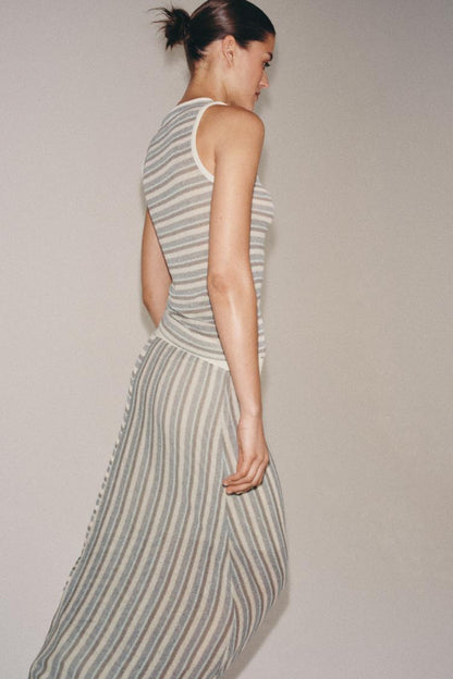 ASYMMETRIC STRIPED SKIRT