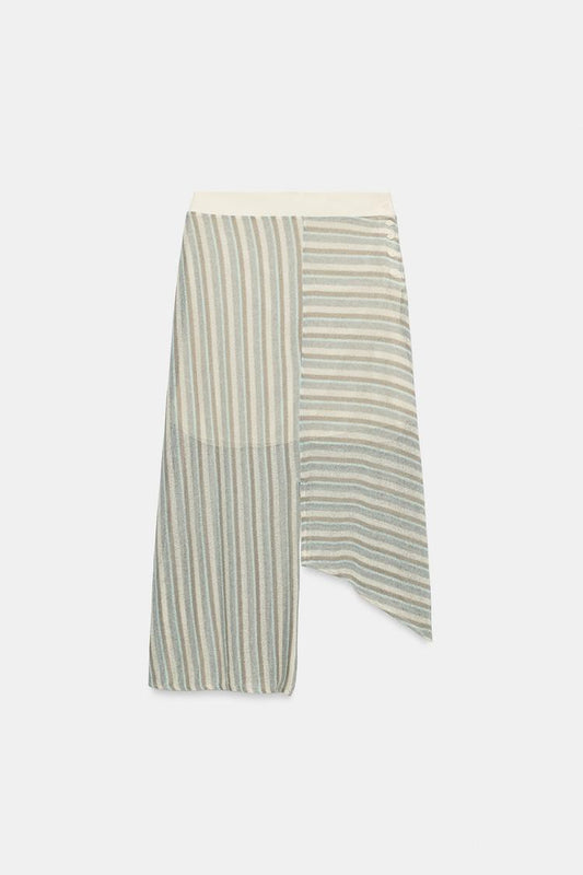 ASYMMETRIC STRIPED SKIRT