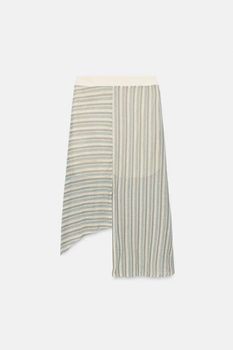 ASYMMETRIC STRIPED SKIRT