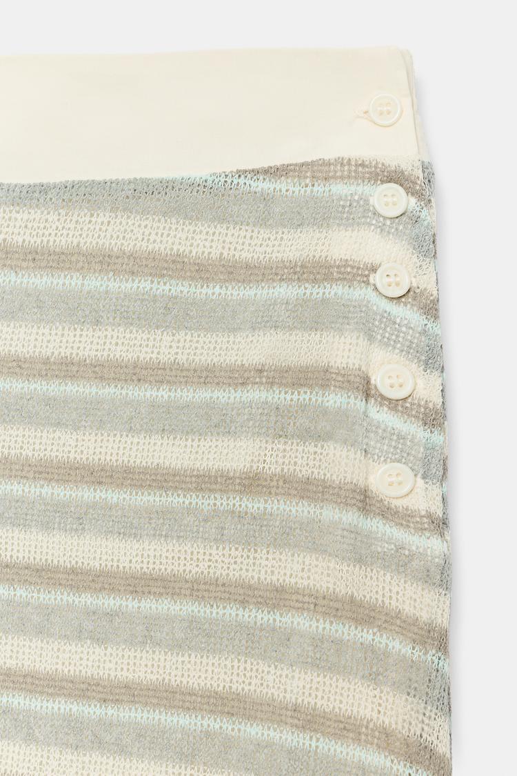 ASYMMETRIC STRIPED SKIRT
