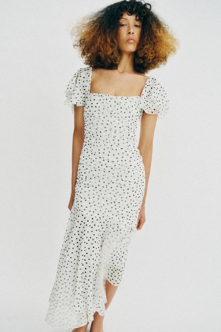 MIDI DRESS WITH DOTS