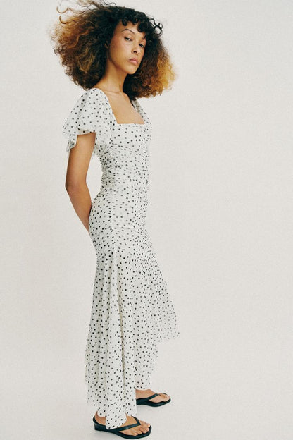 MIDI DRESS WITH DOTS