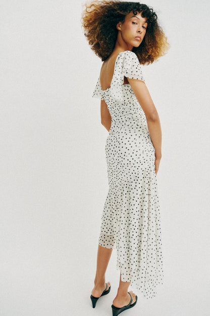 MIDI DRESS WITH DOTS