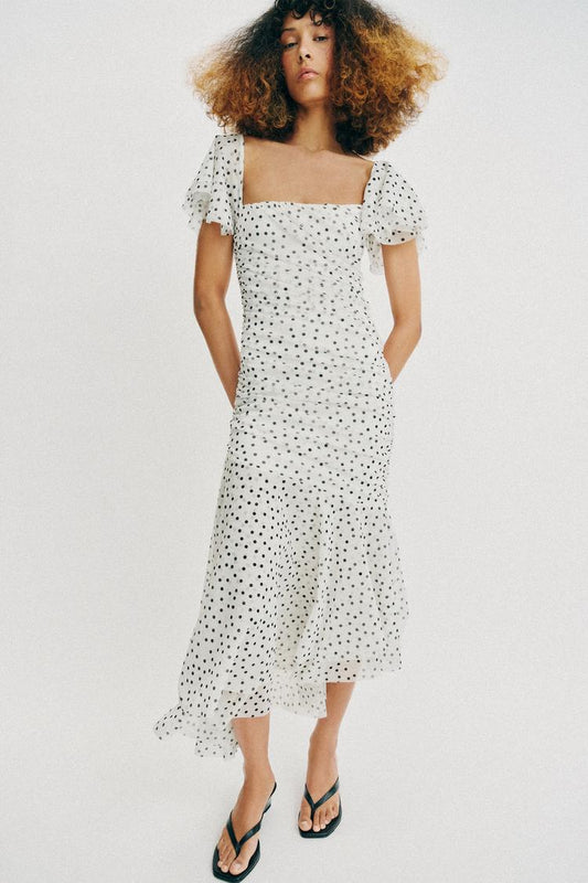 MIDI DRESS WITH DOTS