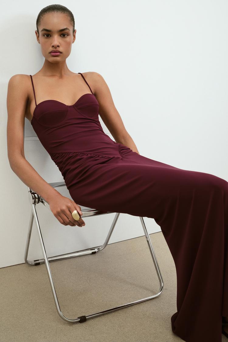 DRAPED CORSETRY-INSPIRED DRESS