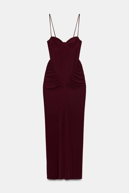 DRAPED CORSETRY-INSPIRED DRESS