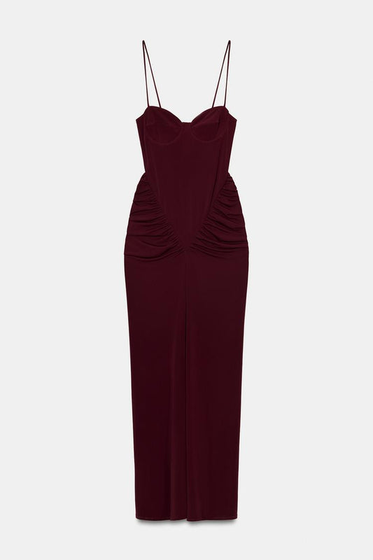 DRAPED CORSETRY-INSPIRED DRESS