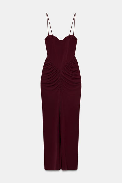 DRAPED CORSETRY-INSPIRED DRESS