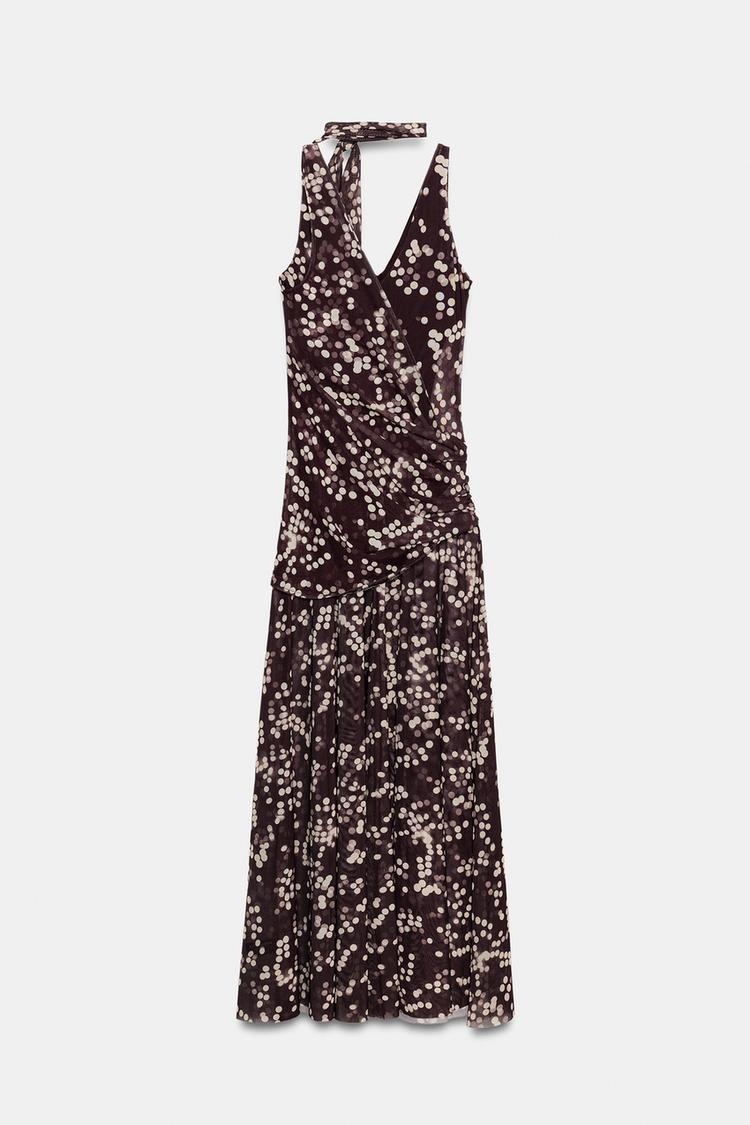 LONG DOTTED TULLE DRESS