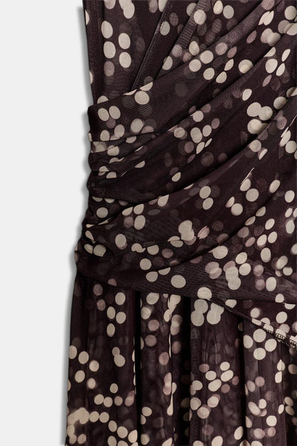 LONG DOTTED TULLE DRESS