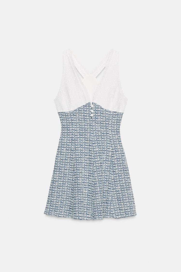 CONTRAST TEXTURED DRESS